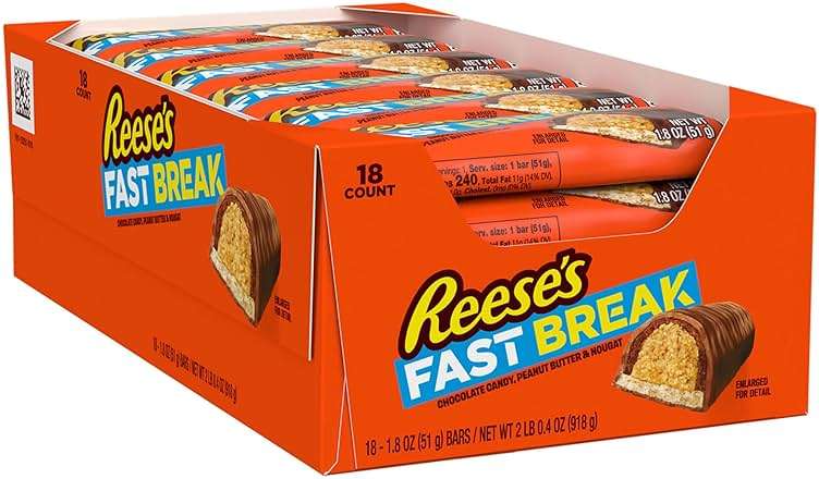 REESE'S FAST BREAK Peanut Butter Nougat Candy Bars, 1.8 oz (Pack of 18) - Image 4