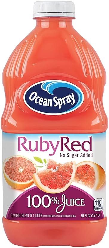 Ocean Spray 100% Juice, Ruby Red Grapefruit, 60 Ounce Bottle (Packaging May Vary) - Product Image