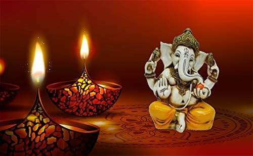 Lightahead The Blessing. Lord RAJA Ganesh GANPATI Statue of Elephant Hindu GOD in Color & Gold Made from Marble Powder in India - Image 2