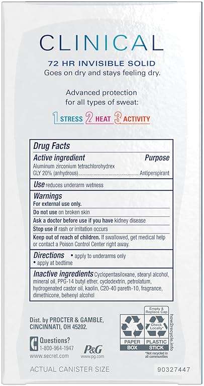 Secret Clinical Strength 100HR Sweat & Odor, Invisible Solid Antiperspirant Deodorant for Women, 3X Stress Protection with Hyaluronic Acid, PH Balancing, Completely Clean Scent, 1.6 oz - Image 15