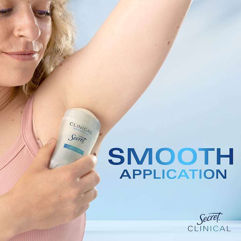 Secret Clinical Strength 100HR Sweat & Odor, Invisible Solid Antiperspirant Deodorant for Women, 3X Stress Protection with Hyaluronic Acid, PH Balancing, Completely Clean Scent, 1.6 oz - Image 10