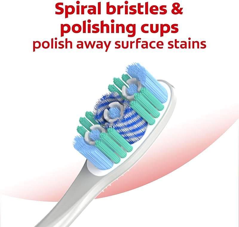 Colgate 360 Optic White Whitening Toothbrush, Adult Soft Toothbrush with Whitening Cups, Helps Whiten Teeth and Removes Odor Causing Bacteria, 4 Pack - Image 2