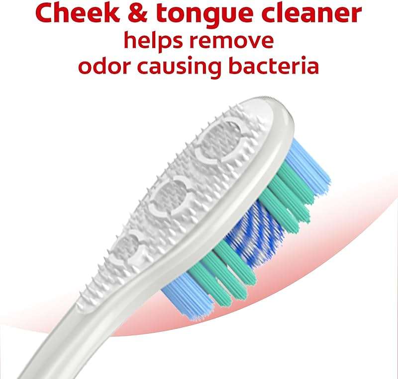 Colgate 360 Optic White Whitening Toothbrush, Adult Soft Toothbrush with Whitening Cups, Helps Whiten Teeth and Removes Odor Causing Bacteria, 4 Pack - Image 3