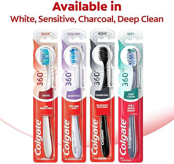 Colgate 360 Optic White Whitening Toothbrush, Adult Soft Toothbrush with Whitening Cups, Helps Whiten Teeth and Removes Odor Causing Bacteria, 4 Pack - Image 5