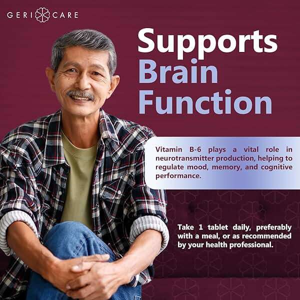 GeriCare Vitamin B-6 100mg, 100 Tablets – Daily Nutritional Support for Healthy Brain Function, Mood Enhancement, Circulatory Health & Metabolism – Helps Combat Fatigue & Promote Overall Wellness - Image 6