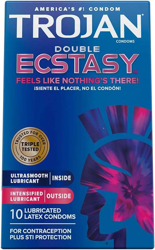 Trojan Ecstasy Heat Latex Lubricated Ribbed Condoms for Men with Warming Lubricant for a Heightened Experience, Helps Reduce Risk of Pregnancy and Sexually Transmitted Infections (STIs), 10 Count - Image 11