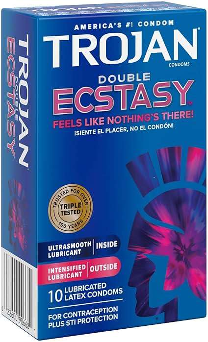 Trojan Ecstasy Heat Latex Lubricated Ribbed Condoms for Men with Warming Lubricant for a Heightened Experience, Helps Reduce Risk of Pregnancy and Sexually Transmitted Infections (STIs), 10 Count - Image 13