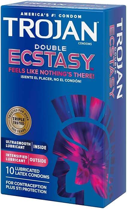 Trojan Ecstasy Heat Latex Lubricated Ribbed Condoms for Men with Warming Lubricant for a Heightened Experience, Helps Reduce Risk of Pregnancy and Sexually Transmitted Infections (STIs), 10 Count - Image 14