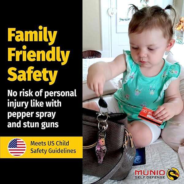 MUNIO Self Defense Keychain – Lightweight, Stylish & Portable Safety Tool for Women & Men – Non-Lethal Kubotan, Easy to Use, TSA Approved – Made in USA – Modern Flowers Design - Image 8