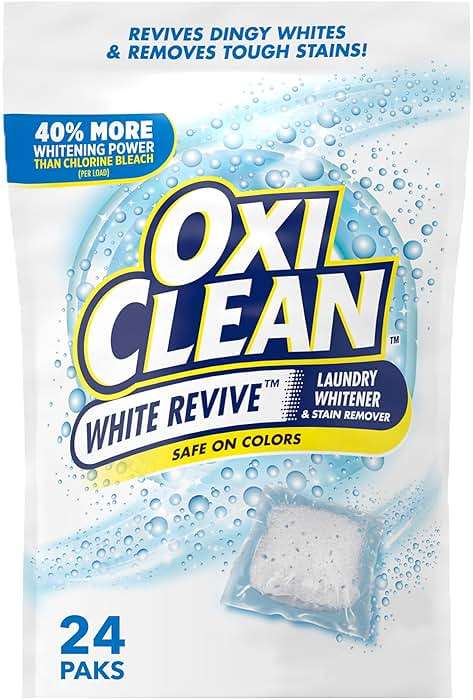 OxiClean White Revive Laundry Whitener and Stain Remover Power Paks, 24 Count - Image 1