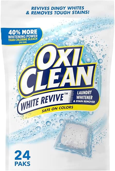 OxiClean White Revive Laundry Whitener and Stain Remover Power Paks, 24 Count - Product Image