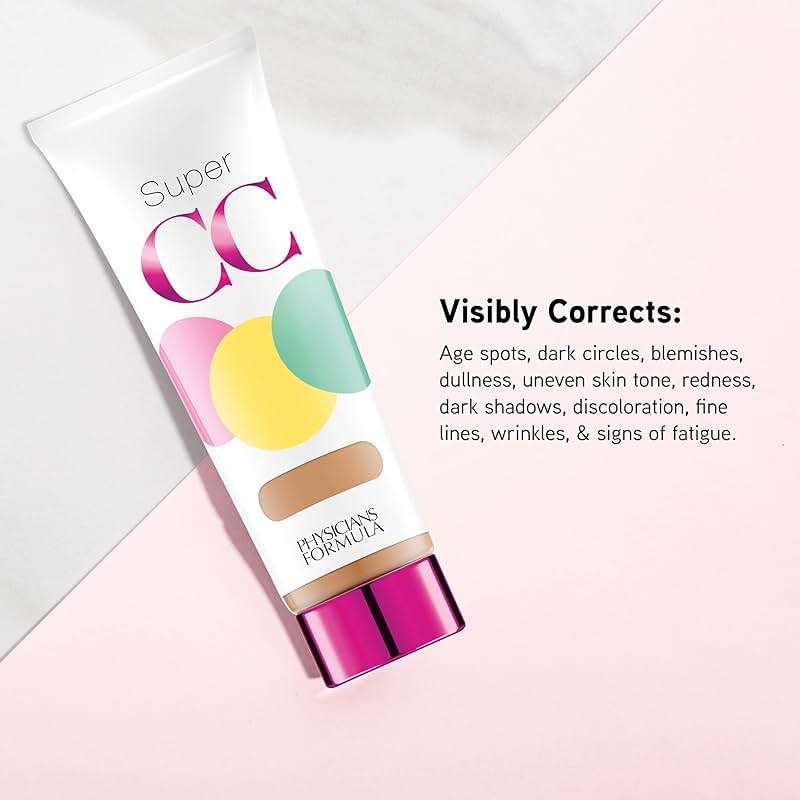 Physicians Formula Super CC+ Cream Color-Correction + Care Cream Full Coverage Light Foundation, Anti Aging Hydrating Serum, For Uneven Skin Tone, Dermatologist Approved - Image 3