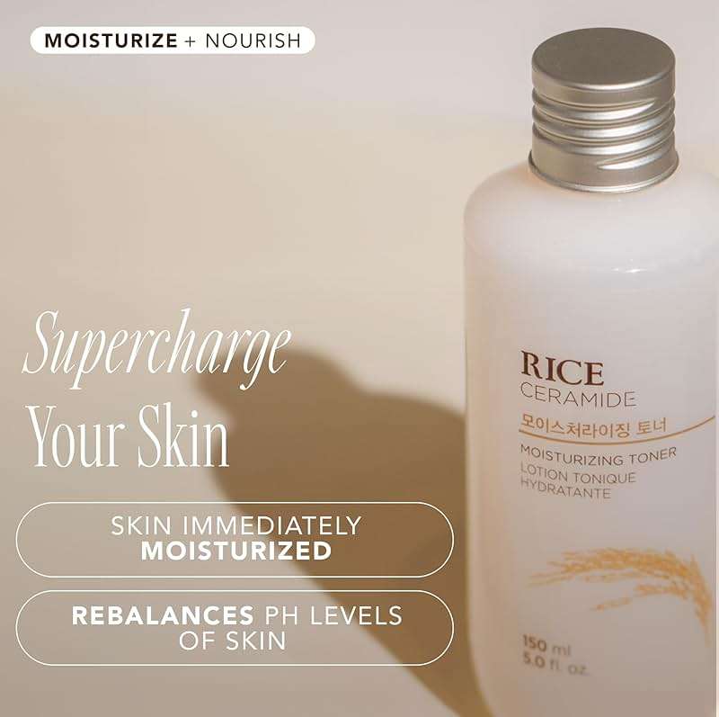 THE FACE SHOP Rice Ceramide Moisturizing Toner, Hydrating with Rice Water, Targets Dryness, Strengthens Skin Barrier, Lightweight, Korean Skin Care, 5.0 fl. oz. - Image 4