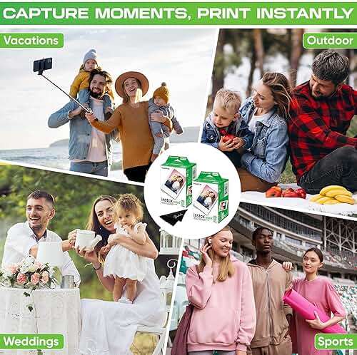 Fujifilm Instax Mini Film Two Instant Film Twin Packs - 40 EXP Total, ISO 800, Compatible to Mini Evo, Mini 40, 12, 11, 9, Bundeld with Premium Balveli Microfiber Cloth - Image 4