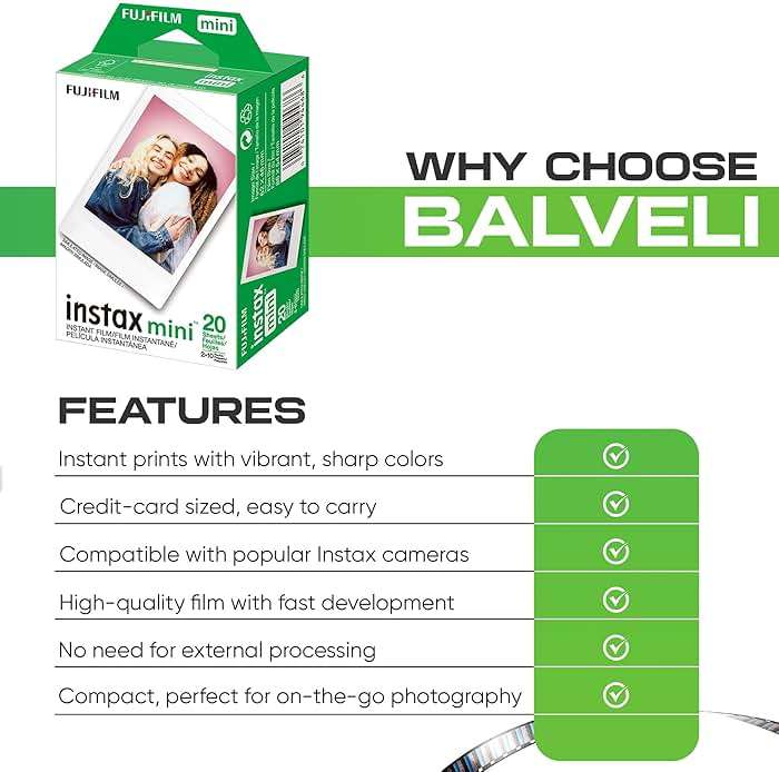 Fujifilm Instax Mini Film Two Instant Film Twin Packs - 40 EXP Total, ISO 800, Compatible to Mini Evo, Mini 40, 12, 11, 9, Bundeld with Premium Balveli Microfiber Cloth - Image 5