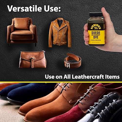 Fiebing's Dark Brown Suede Dye (4 oz) - Recolor, Brighten & Restore Suede & Roughout Leather Shoes, Furniture, Purse - Includes Wool Dauber for Easy Application - Flexible When Dry, Won't Crack/Peel - Image 3