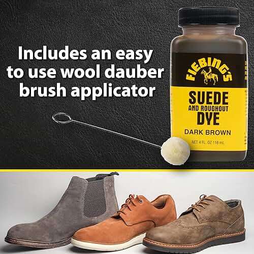 Fiebing's Dark Brown Suede Dye (4 oz) - Recolor, Brighten & Restore Suede & Roughout Leather Shoes, Furniture, Purse - Includes Wool Dauber for Easy Application - Flexible When Dry, Won't Crack/Peel - Image 5
