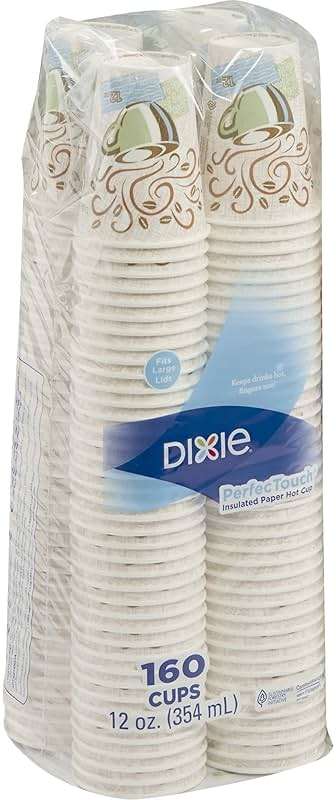 Dixie PerfecTouch 12 oz. Insulated Paper Hot Coffee Cup by GP PRO (Georgia-Pacific), Coffee Haze, 5342CDSBP, 160 Cups Per Case, Coffee Haze Design - Image 2