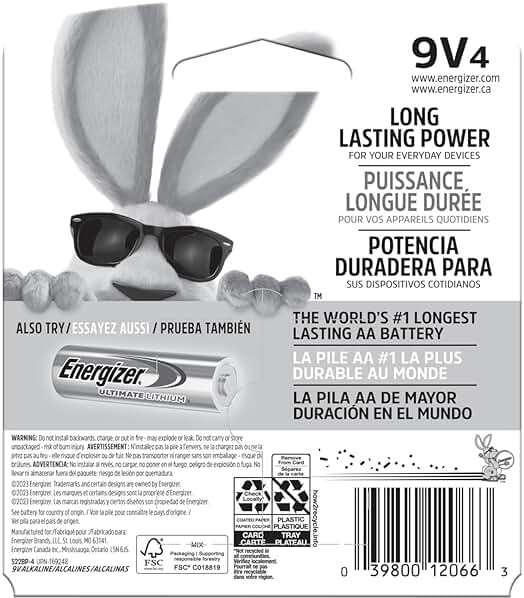 Energizer MAX 9V Batteries (4 Pack), 9 Volt Alkaline Batteries - Image 9
