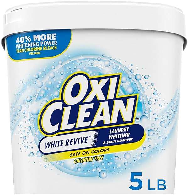 OxiClean White Revive Laundry Whitener and Stain Remover Powder, Alternative to Bleach for Laundry, 5 lb - Image 1