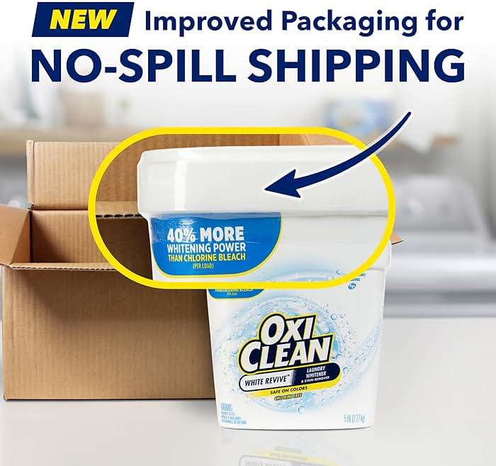 OxiClean White Revive Laundry Whitener and Stain Remover Powder, Alternative to Bleach for Laundry, 5 lb - Image 2