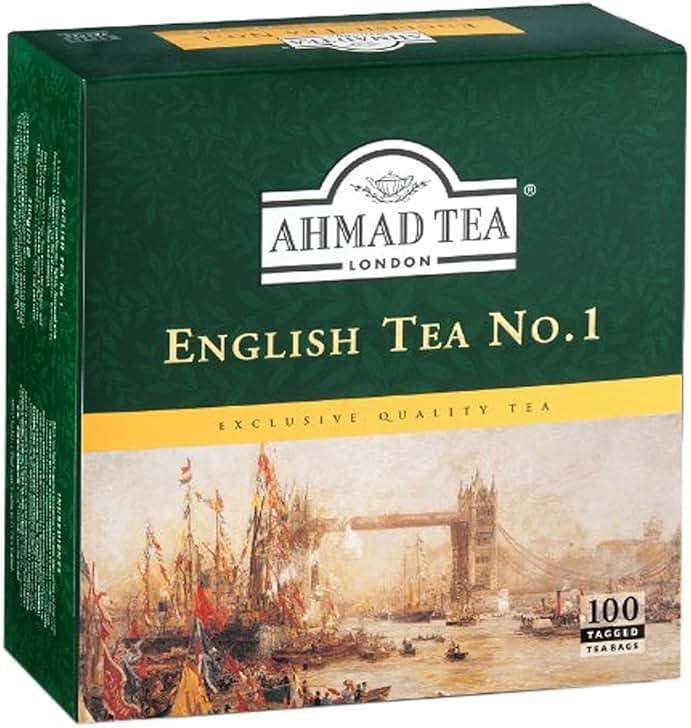 Ahmad Tea English Tea No.1 Tagged Teabags, 100 Count (Pack of 24) - Image 1