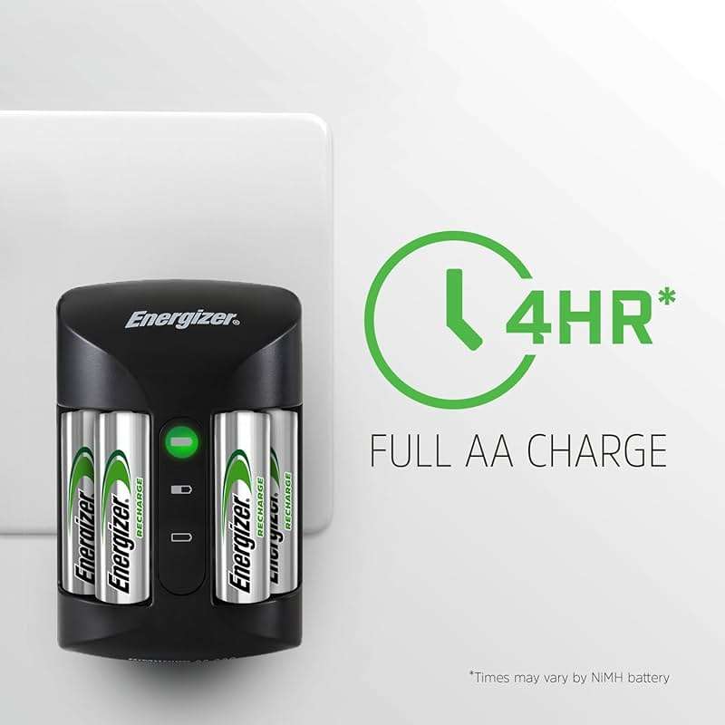 Energizer Recharge Pro Rechargeable AAA and AA Battery Charger With 4 NiMh Rechargeable AA Batteries, Provides a Full Charge in 3 Hours - Image 3