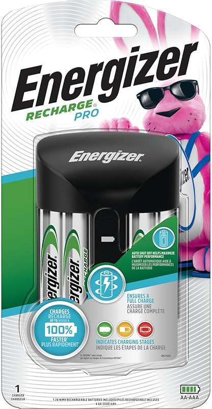 Energizer Recharge Pro Rechargeable AAA and AA Battery Charger With 4 NiMh Rechargeable AA Batteries, Provides a Full Charge in 3 Hours - Image 9
