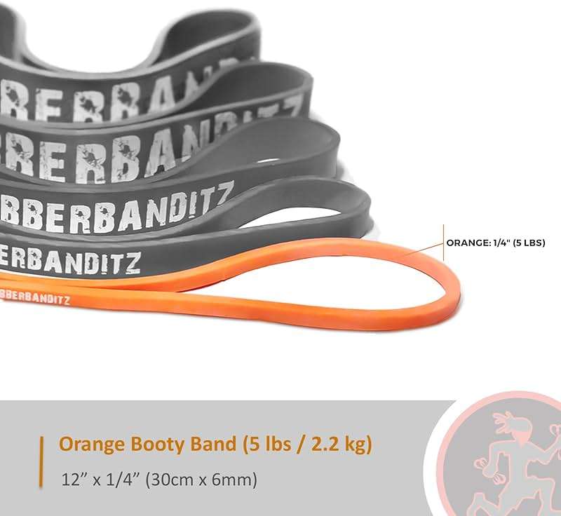 Rubberbanditz Extra Thick Booty Bands - for Glutes and Legs Workouts - Includes eGuide for Women - Mini Loop Exercise Band Engages Hips, Thighs, Butt, and Abs - 5 Mini Resistance Band Sizes 5-100 lbs - Image 4