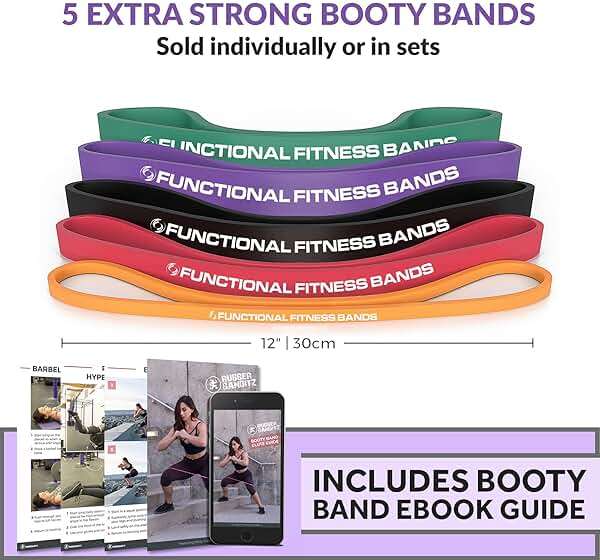Rubberbanditz Extra Thick Booty Bands - for Glutes and Legs Workouts - Includes eGuide for Women - Mini Loop Exercise Band Engages Hips, Thighs, Butt, and Abs - 5 Mini Resistance Band Sizes 5-100 lbs - Image 9
