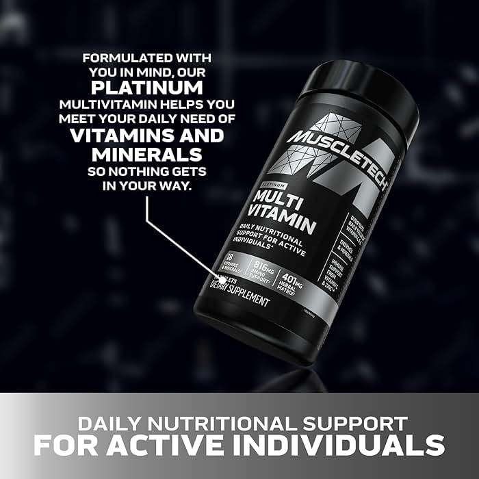 MuscleTech Platinum Multivitamins for Men & Women - Multi-Vitamin Supplement for Immune Support - 18 Vitamins & Minerals, Vitamin A C D E B6 B12 - Daily Workout Supplements for Men - 90 Capsules - Image 3