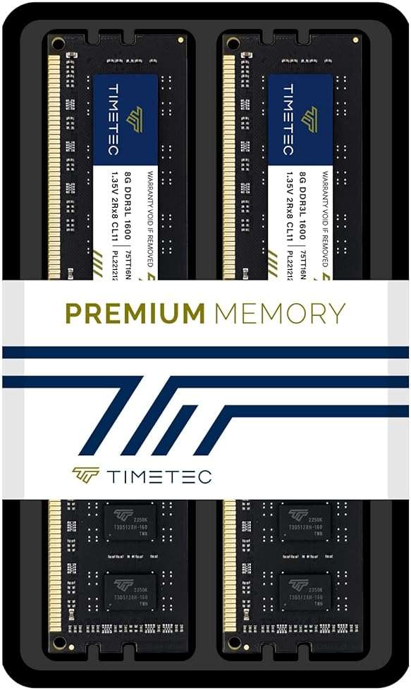Timetec 16GB KIT(2x8GB) DDR3L / DDR3 1600MHz (DDR3L-1600) PC3L-12800 / PC3-12800 Non-ECC Unbuffered 1.35V/1.5V CL11 2Rx8 Dual Rank 240 Pin UDIMM Desktop PC Computer Memory RAM(SDRAM) Module Upgrade - Image 7