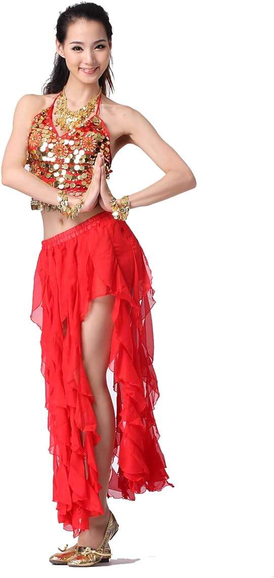 ZLTdream Belly Dance 16PCS-Curling Jellyfish Skirt for Girls andWomen Belly Dancing Outfits - Image 4