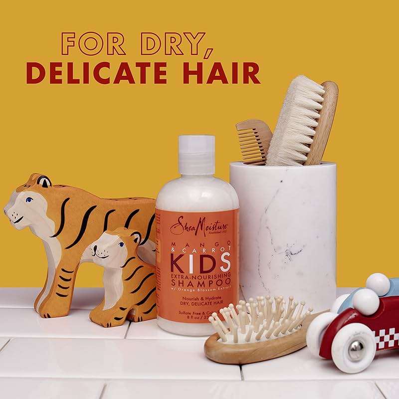 SheaMoisture Kids Mango & Carrot Shampoo and Conditioner Set w/Orange Blossom Extract, Strengthening Hair Products for Kids - Image 3