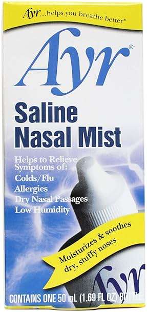 Ayr Saline Nasal Mist Spray 50 mL – Non Medicated Nasal Moisturizer for Dry Nasal Passages Cold and Allergy Relief (Pack of 2) - Image 2