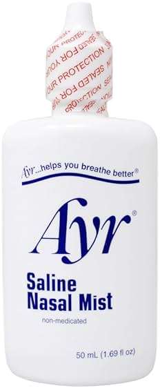 Ayr Saline Nasal Mist Spray 50 mL – Non Medicated Nasal Moisturizer for Dry Nasal Passages Cold and Allergy Relief (Pack of 2) - Image 3