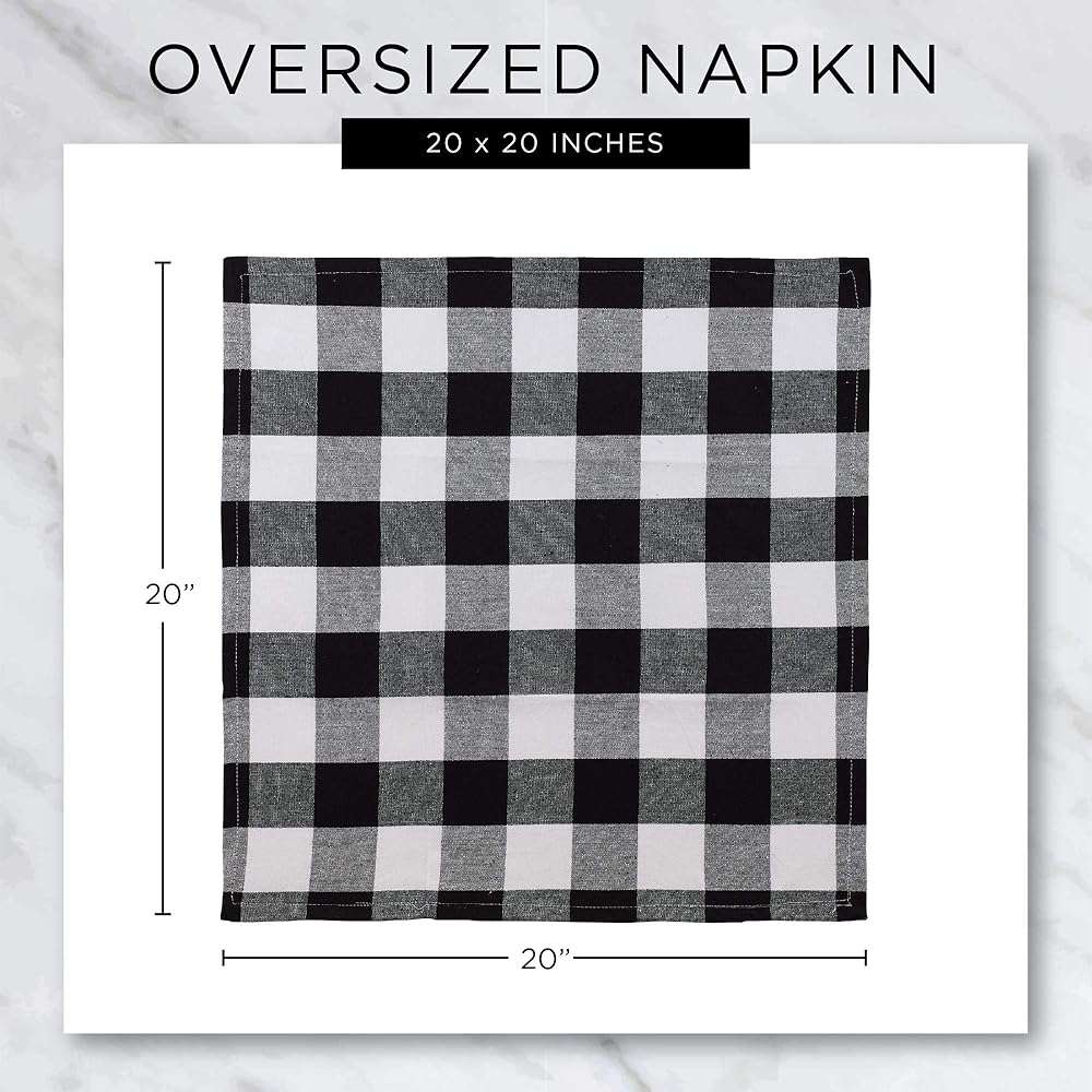 DII Holiday Kitchen and Table Décor Christmas Cloth Square Napkin Set, Dark Green Plaid, 6 Count - Image 9