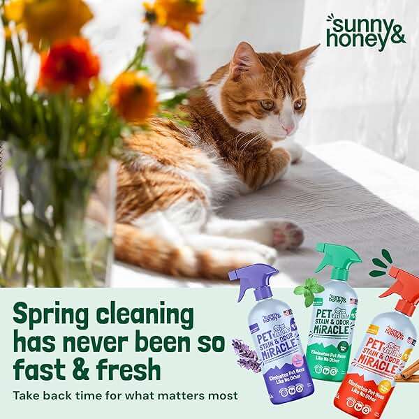 Sunny & Honey Pet Stain and Odor Remover - Enzyme Cleaner for Dog Urine and Poop on Carpets and Furniture - Strong Pet Carpet Cleaner Spray (32fl oz Mint) - Image 9