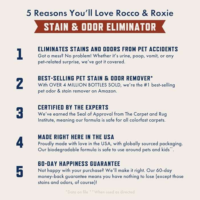 Rocco & Roxie Supply Co. Stain & Strong Odor Eliminator, Enzyme Cleaner, Pet Odor Eliminator for Home - Carpet Stain Remover for Cats & Dog Pee - Urine Destroyer - Carpet Cleaner Spray, 1-Gallon - Image 2