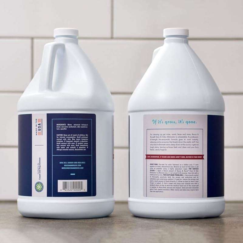 Rocco & Roxie Supply Co. Stain & Strong Odor Eliminator, Enzyme Cleaner, Pet Odor Eliminator for Home - Carpet Stain Remover for Cats & Dog Pee - Urine Destroyer - Carpet Cleaner Spray, 1-Gallon - Image 7