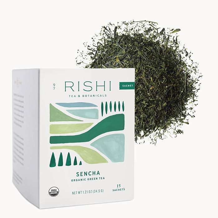 Rishi Tea Sencha Green Tea - Organic Sachet Bags, Caffeinated Japanese Green Tea, Enjoy Hot or Iced - 15 Count (Pack of 1) - Image 1