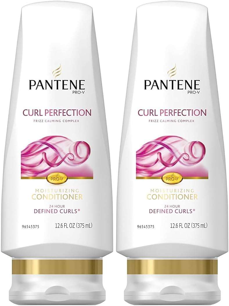 Pantene Pro-V Curly Hair Curl Perfection Moisturizing Conditioner, 12 Fl Oz (Pack of 2) - Image 1