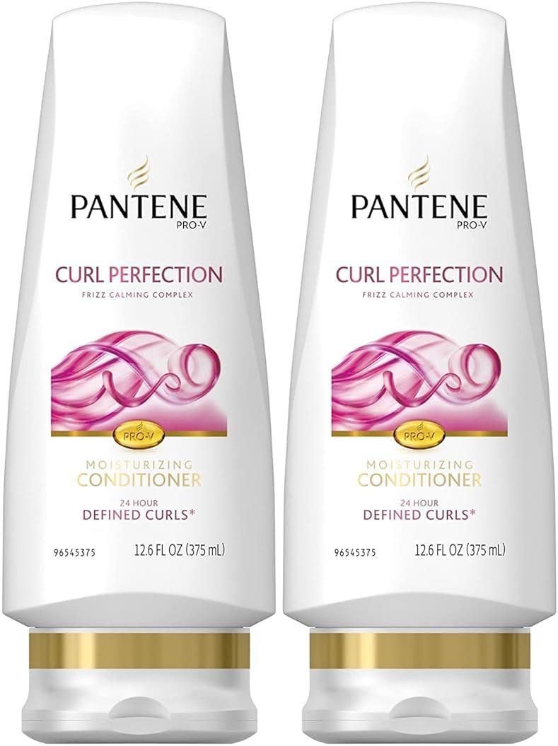 Pantene Pro-V Curly Hair Curl Perfection Moisturizing Conditioner, 12 Fl Oz (Pack of 2) - Product Image