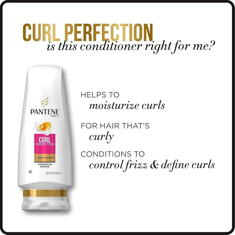 Pantene Pro-V Curly Hair Curl Perfection Moisturizing Conditioner, 12 Fl Oz (Pack of 2) - Image 5