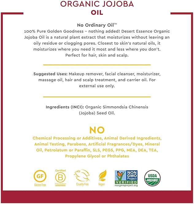 Desert Essence Organic Jojoba Oil -- 4 fl oz (Pack of 2) - Image 5