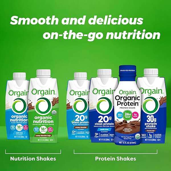 Orgain Organic Nutritional Vegan Protein Shake, Vanilla Bean - 16g Plant Based Protein, Meal Replacement, 21 Vitamins & Minerals, Fruits & Vegetables, Gluten Free, Non-GMO, 11 Fl Oz (Pack of 12) - Image 6