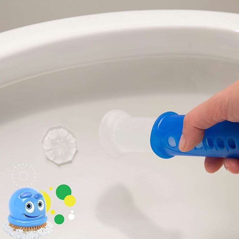 Scrubbing Bubbles Fresh Gel Toilet Bowl Cleaning Stamps, Helps Keep Toilet Clean and Helps Prevent Limescale & Rings, Rainshower Scent, 1 Dispenser with 24 Fresh Gel Stamps - Image 7