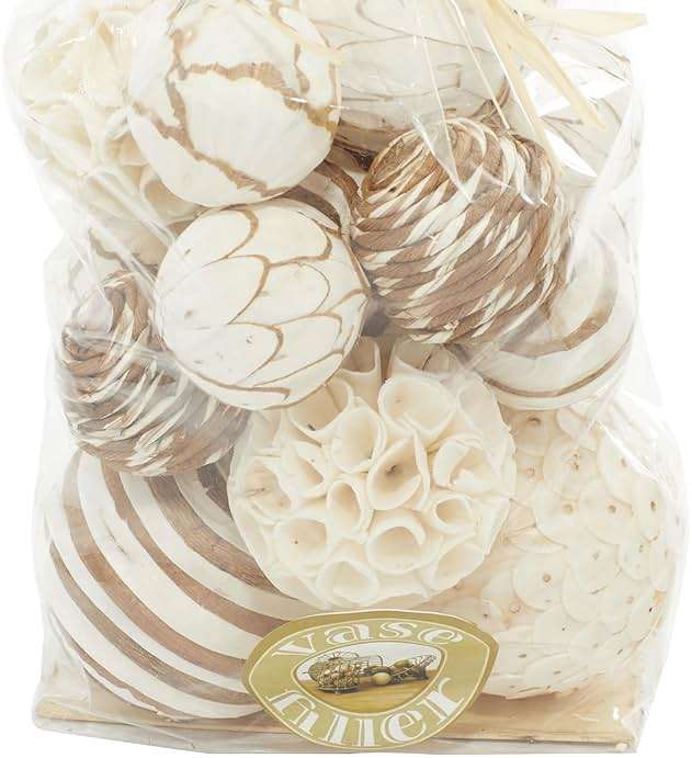 Deco 79 Dried Plant Handmade Decorative Orbs & Vase Filler Decorative Containers with Varying Designs, set of 2 Decorative Keepsake Boxes 8" x 8" x 15", Brown - Image 3