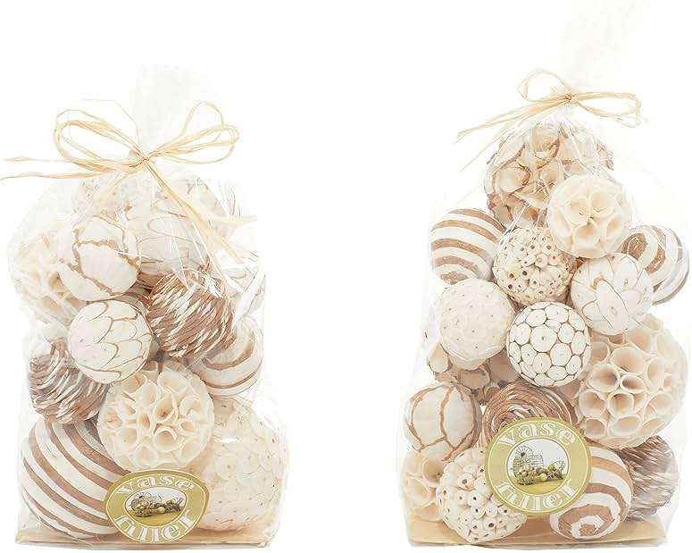 Deco 79 Dried Plant Handmade Decorative Orbs & Vase Filler Decorative Containers with Varying Designs, set of 2 Decorative Keepsake Boxes 8" x 8" x 15", Brown - Image 8