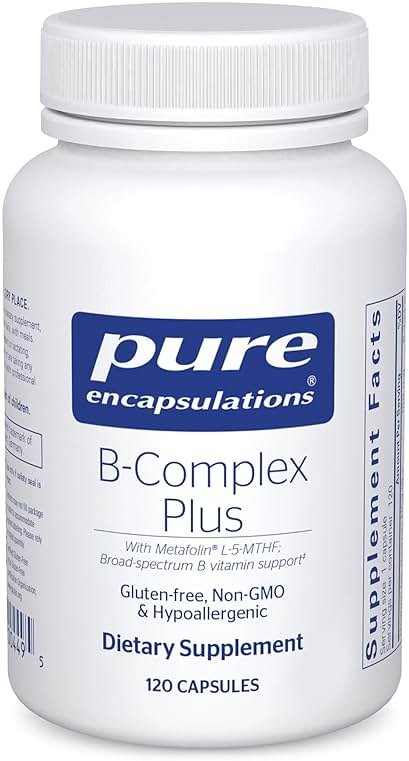 Pure Encapsulations B-Complex Plus - B Vitamins Supplement to Support Neurological Health, Cardiovascular Health, Energy Levels & Nervous System Support* - with Vitamin B12 & More - 120 Capsules - Product Image